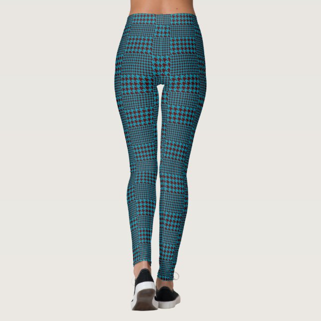 Legging Xadrez Tatã Moderna Azul e Marrom (Verso)