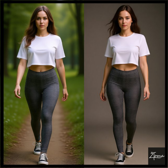 Legging Xadrez Texturizado com Efeito de Falha em Cinza Ca (Criador carregado)