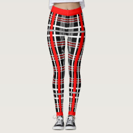 Legging Xadrez tradicional - Preto branco vermelho
