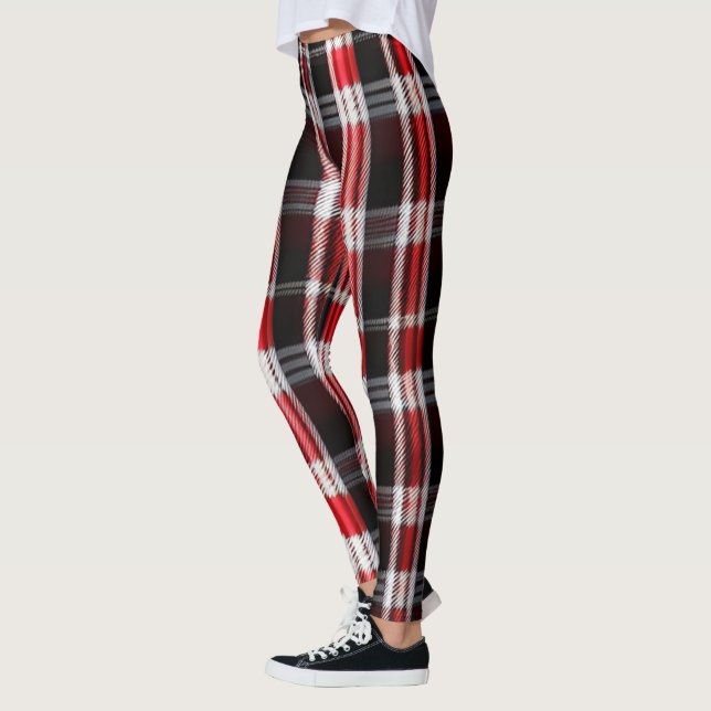 Legging Xadrez Trendy Abstrato Red Black Collection (Esquerda)