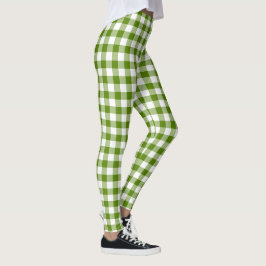 Legging Xadrez Verde Abacate Cor Retro Gingham