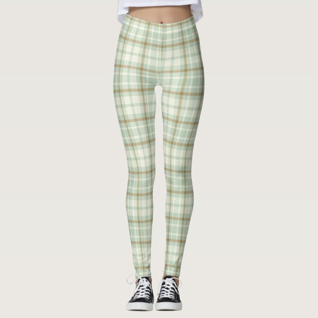 Legging Xadrez verde-branca (Frente)
