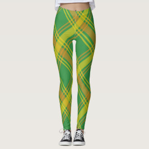 Legging Xadrez Verde e Amarelo