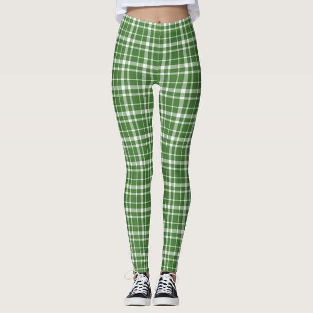 Legging Xadrez verde e branca (Frente)