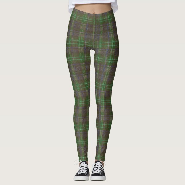 Legging Xadrez Verde Floresta Cabana (Frente)