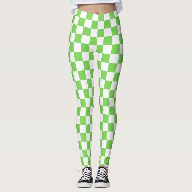Legging Xadrez verde grama  (Frente)