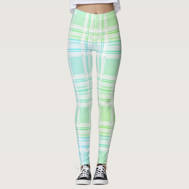 Legging Xadrez verde pastel (Frente)