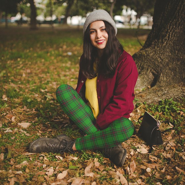 Legging Xadrez Verde Vermelho Duque De Fife (Criador carregado)