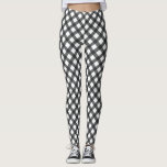 Legging Xadrez Verificada em Branco Negro<br><div class="desc">Leggings divertidas e de alta qualidade com um padrão de controle preto e branco.  Perfeito para exercícios,  ioga e visto diário.</div>