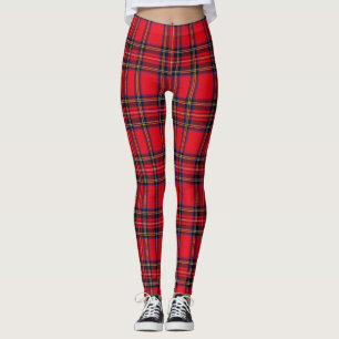Legging Xadrez vermelha de Stewart tartan