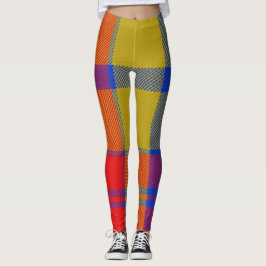 Legging Xadrez Vermelha e Azul