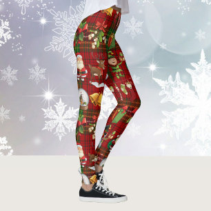 Legging Xadrez Vermelha e Verde do Espírito Natal