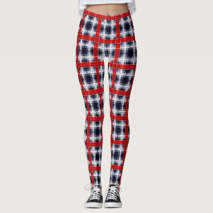 Legging Xadrez vermelha preta, vermelho, preto, branco,