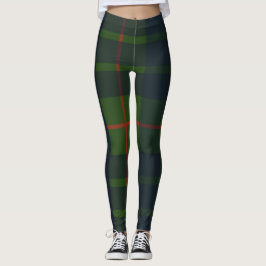 Legging Xadrez Vermelha Verde Tartan  escocesa Xadrez