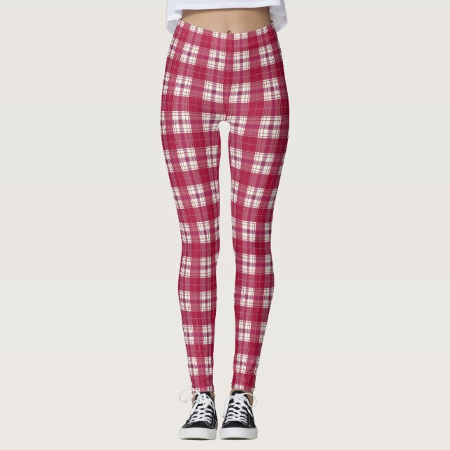 Legging xadrez vermelho (Frente)