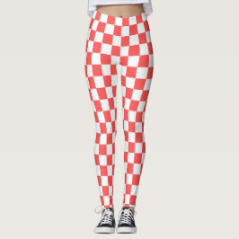 Legging Xadrez vermelho coral clássico