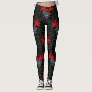 Legging xadrez xmas reindeer moon emoji