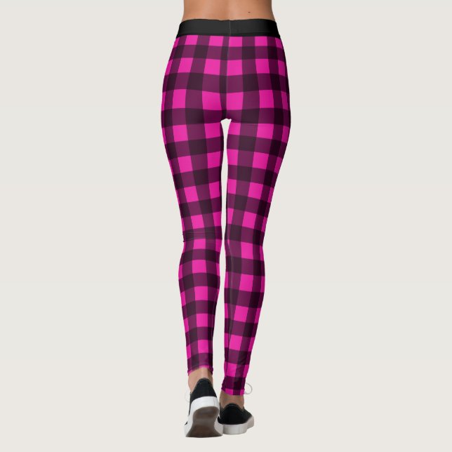 Legging Xadrezes de búfalos preto e rosa (Verso)