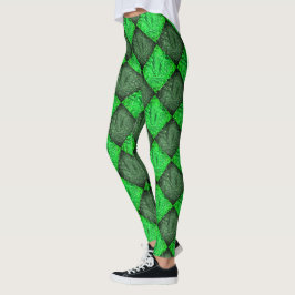 Legging Xingverde falsa grama ou folhas de coqueiro.