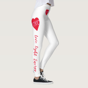 Legging XOXO XOXO Abraços XOXO Branco, cor-de-rosa, beijos