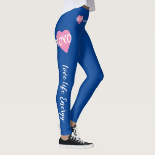 Legging XOXO XOXO Abraços XOXO Branco Cor-de-Rosa Brisos A