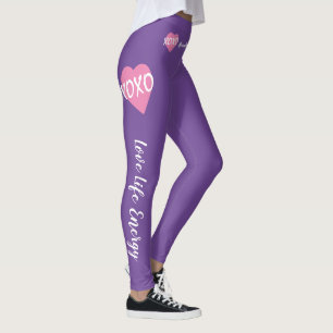 Legging XOXO XOXO XOXO Branco, cor-de-rosa, beija-roxo