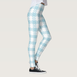 Legging Xs de Gingham, Pastel Pálido e Azul-Bebê