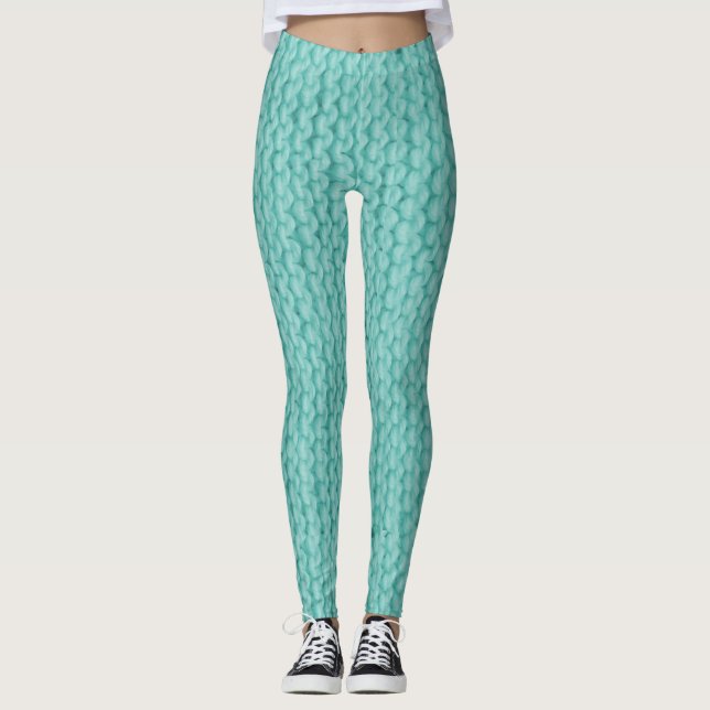 Legging Yarn de Knit Azul | Lã Crochet | Original de Cubo (Frente)