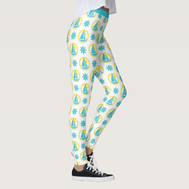 Legging Yoga Amarelo na moda Náutico Náutico (Direita)