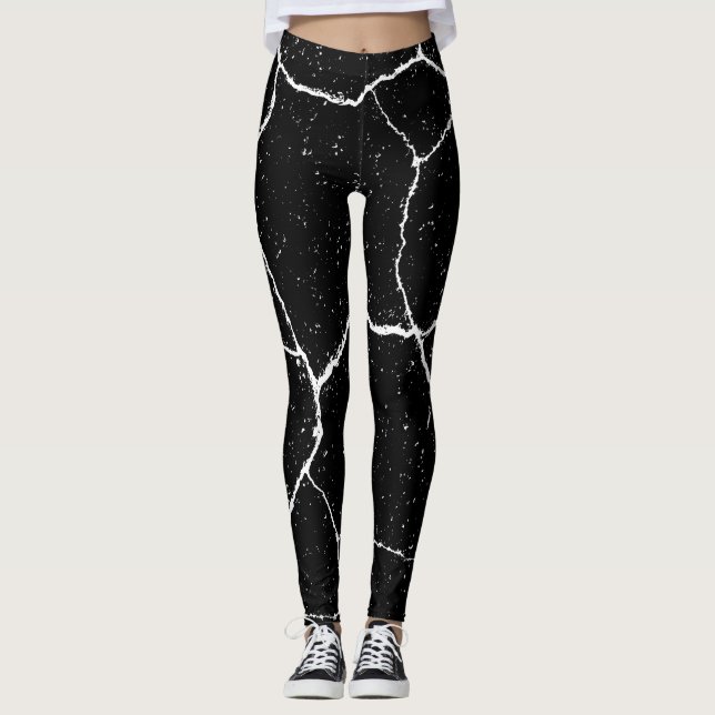 Legging Yoga branco preto moderno (Frente)