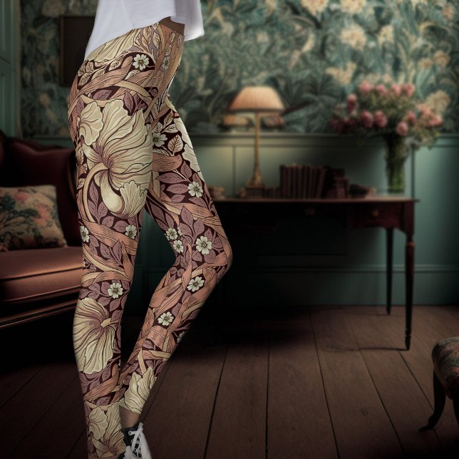Legging Yoga Dusty Rosa William Morris (Criador carregado)