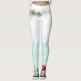 Legging Yoga Hosen - weiss-mint