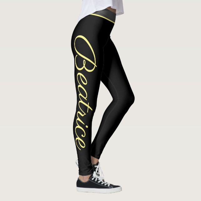 Legging Yoga malhação e ginástica de script amarelo person (Direita)