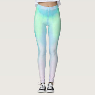 Legging Yoga opal rosa e azul gemstone funciona moderno