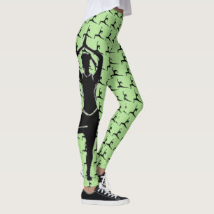 Legging Yoga Pose Silhouette verde