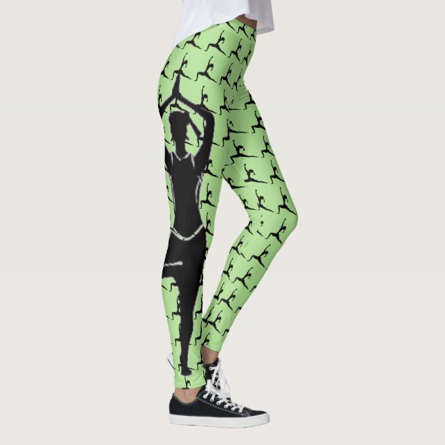 Legging Yoga Pose Silhouette verde (Direita)