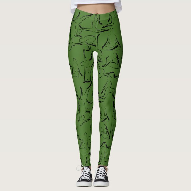 Legging Yoga poses pattern | Yoga seamless pattern 10 (Frente)