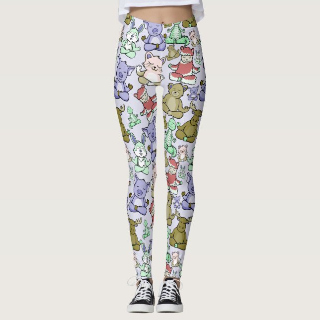 Legging Yoga poses pattern | Yoga seamless pattern 60 (Frente)