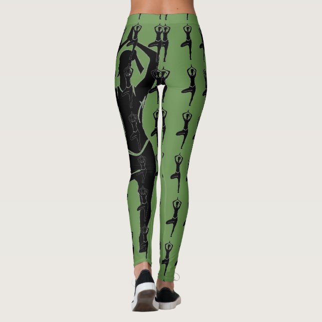 Legging Yoga verde Silhouette (Verso)