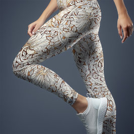 Legging Yoga Vintage - Desenho De Dois Tons Morris