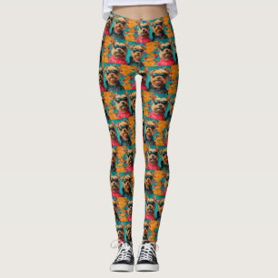 Legging Yorkipoo com Rosas do Coração Dia dos Namorados