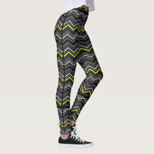 Legging Zag Amarelo com Striping Preto...Endometriose