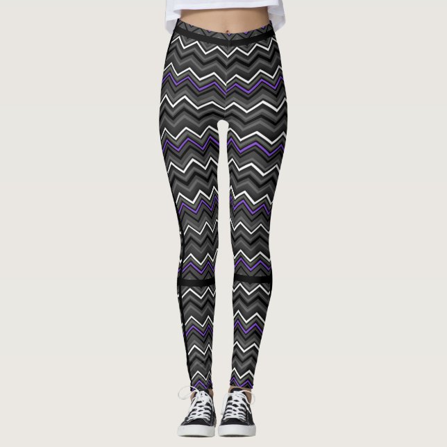 Legging Zag Roxo com Striping Negra,,Chiari (Frente)