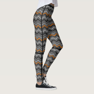 Legging Zag Zig Laranja com Striping Preto