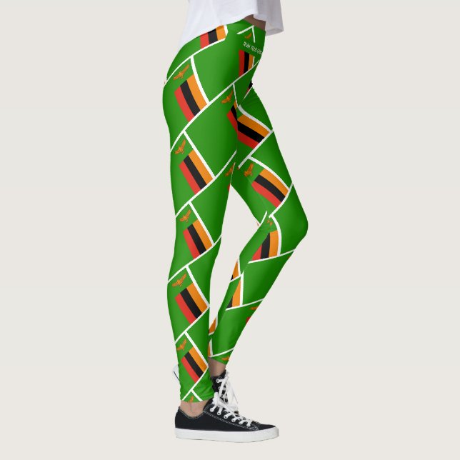 Legging ZAMBIA FLAG Scripting EXECUTE A SUA RAÇA Personali (Direita)