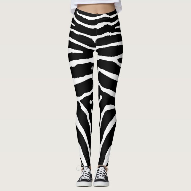 Legging Zebra em Preto e Branco (Frente)