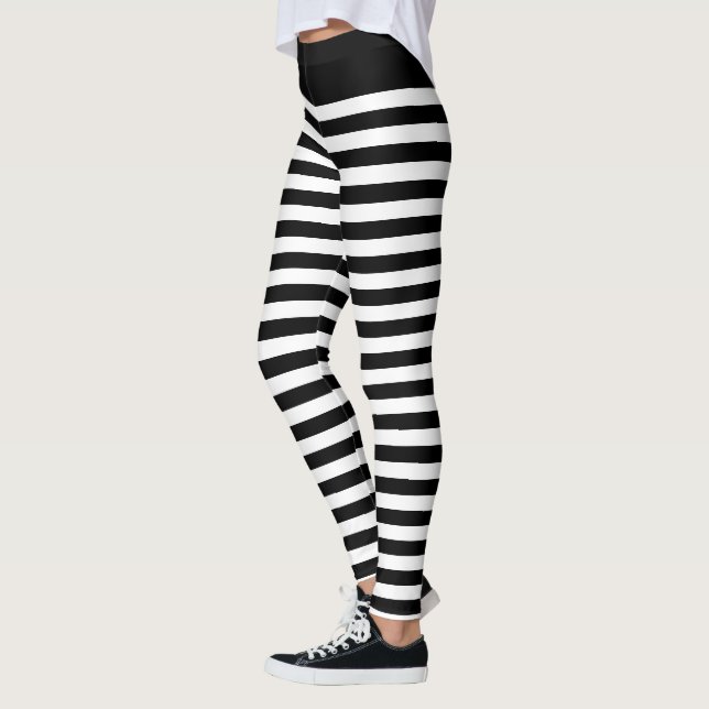 Legging zebra gótica, branca e horizontal (Esquerda)