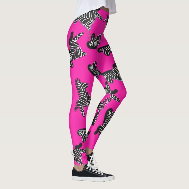 Legging Zebra rosa selvagem moderna (Direita)