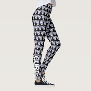 Legging Zebra: Sensibilização Fita Esperança Curva Pernas