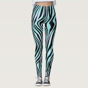 Legging Zebra Strike Turquoise Teal e Black